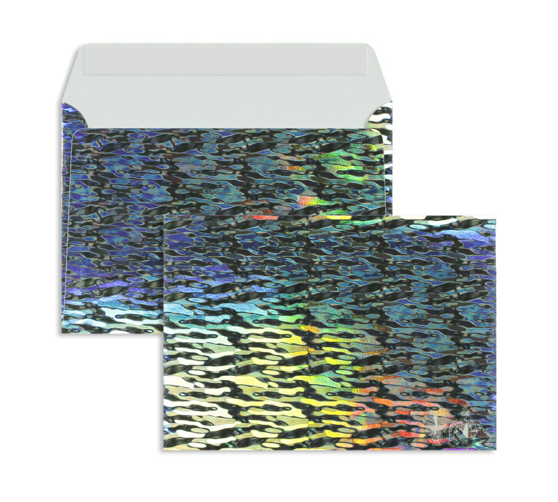 enveloppes colorées argent (arc-en-ciel camouflage-motif) 162 x 229 mm (c5) | 140 g/m² heavy metal | sans fenêtre | fermeture adhésive | rabat droit | 10 pièces