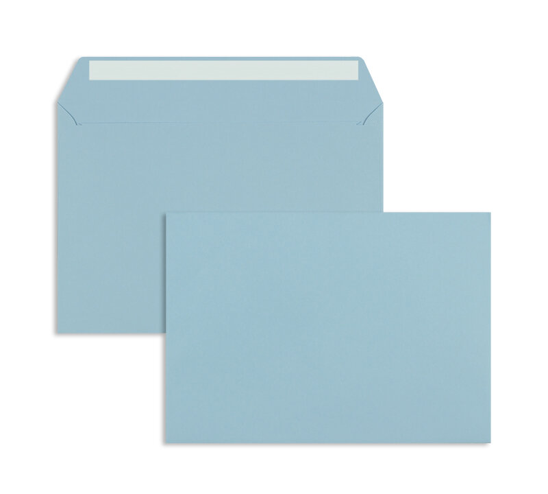 enveloppes colorées bleu (bleu bébé) 162 x 229 mm (c5) | 120 g/m² offset | sans fenêtre | fermeture adhésive | rabat droit | 100 pièces