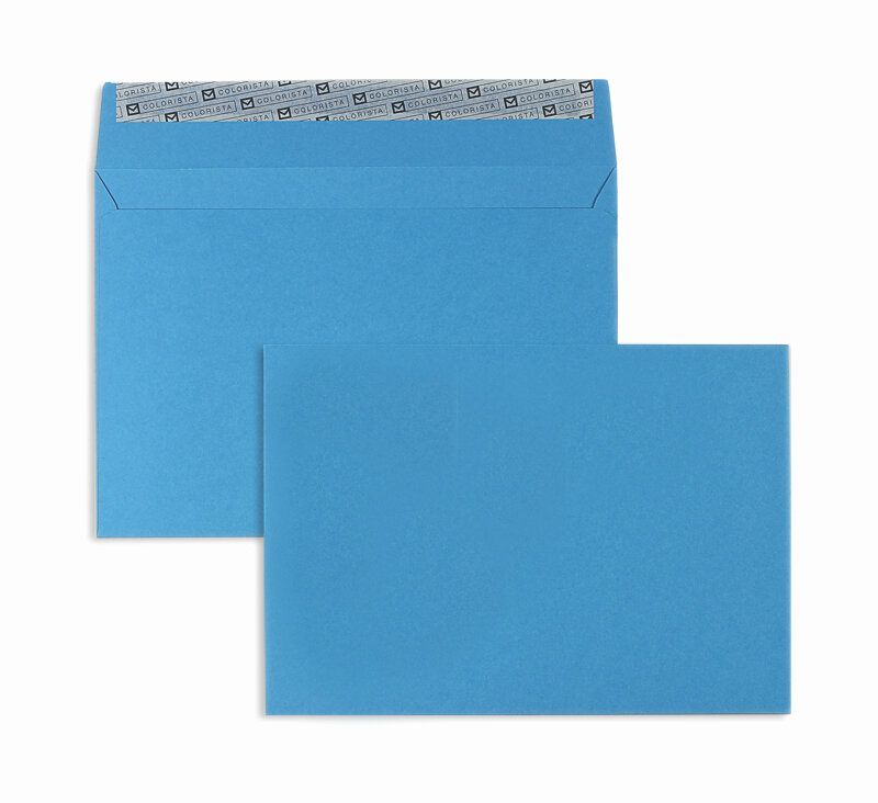 enveloppes colorées bleu (bleu roi) 162 x 229 mm (c5) | 120 g/m² colorista | sans fenêtre | fermeture adhésive | rabat droit | 100 pièces
