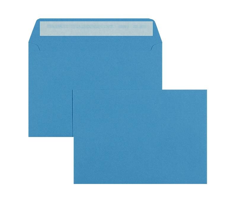 enveloppes colorées bleu (bleu roi) 162 x 229 mm (c5) | 120 g/m² offset | sans fenêtre | fermeture adhésive | rabat droit | 100 pièces