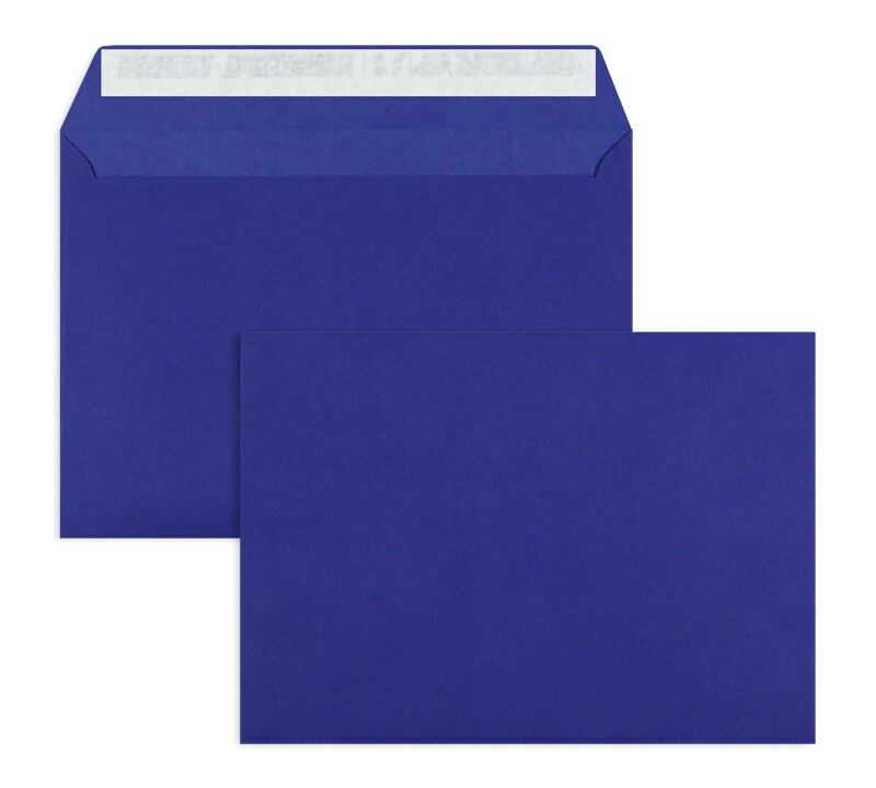 enveloppes colorées bleu (bleu saphir) 162 x 229 mm c5 | 120 g/qm offset | sans fenêtre | fermeture adhésive | rabat droit | 100 pièces