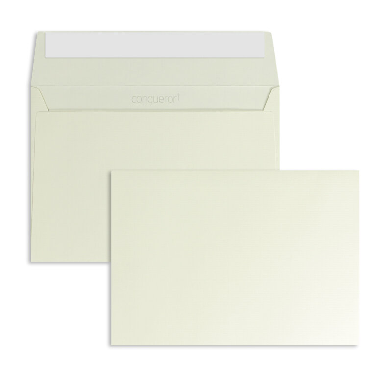 enveloppes colorées crème 162 x 229 mm (c5) | 120 g/m² conqueror texture | sans fenêtre | fermeture adhésive | rabat droit | 250 pièces