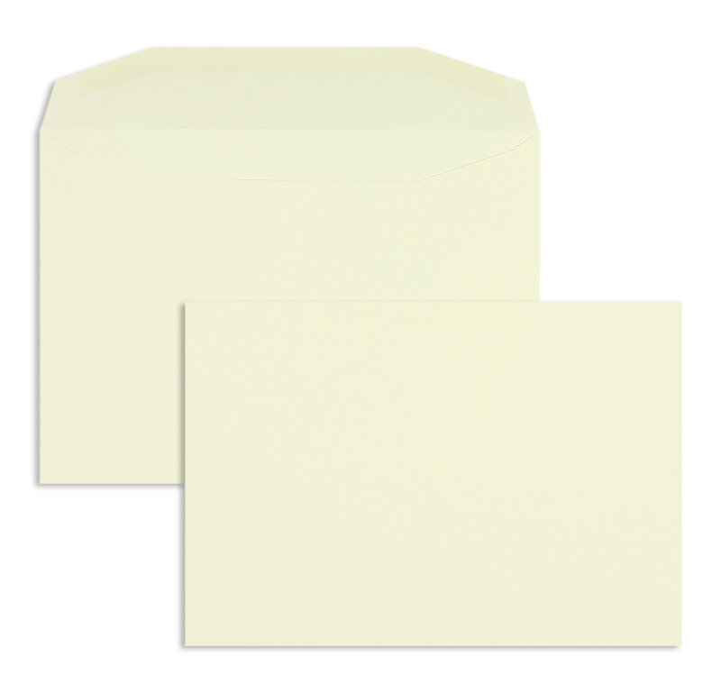 enveloppes colorées crème 162 x 229 mm (c5) | 120 g/m² offset | sans fenêtre | fermeture gommée | rabat trapézoïdal | 500 pièces