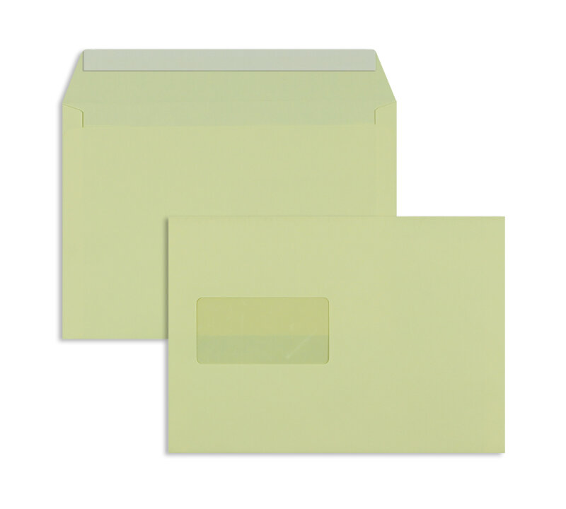 enveloppes colorées crème (sable) 162 x 229 mm (c5) | 120 g/m² offset | avec fenêtre | fermeture adhésive | rabat droit | 500 pièces