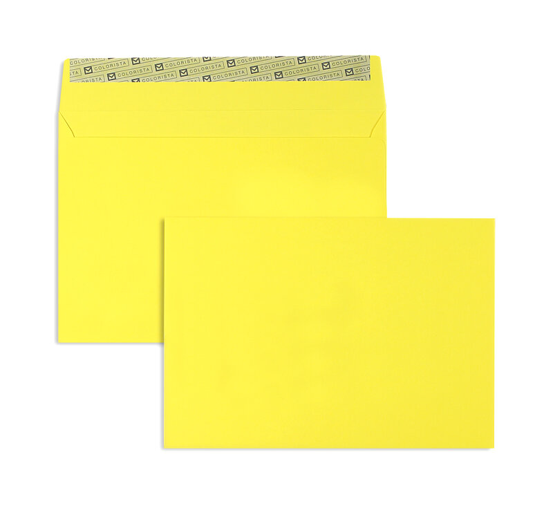 enveloppes colorées jaune 162 x 229 mm (c5) | 120 g/qm colorista | sans fenêtre | fermeture adhésive | rabat droit | 100 pièces