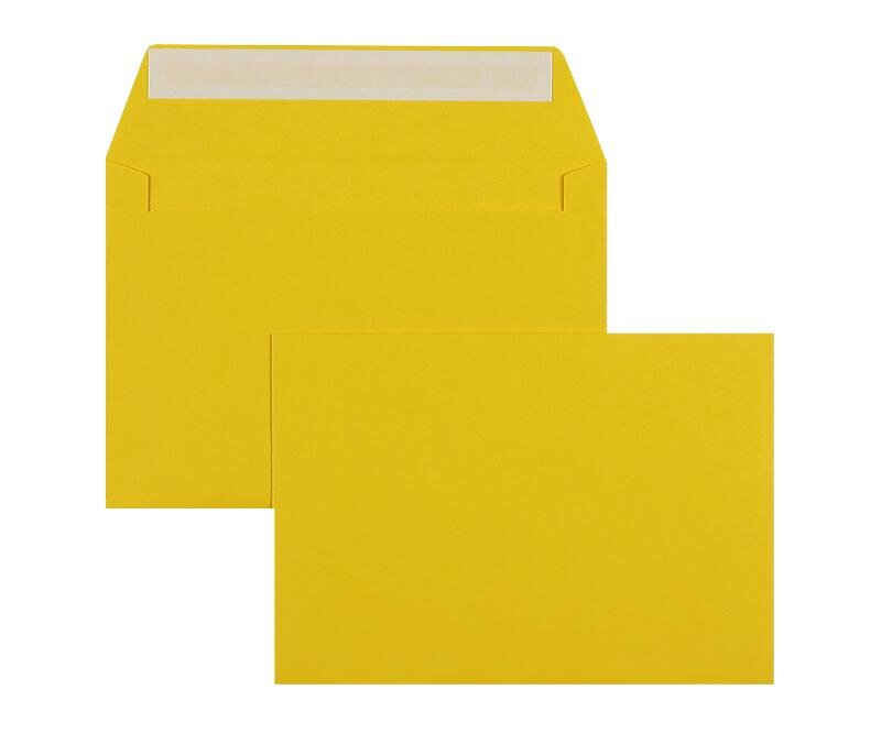 enveloppes colorées jaune (jaune d'or) 162 x 229 mm (c5) | 120 g/m² offset | sans fenêtre | fermeture adhésive | rabat droit | 100 pièces