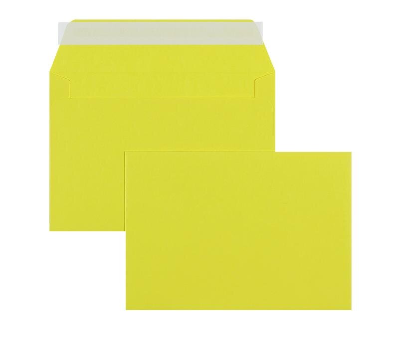 enveloppes colorées jaune (jaune intense) 162 x 229 mm (c5) | 120 g/m² offset | sans fenêtre | fermeture adhésive | rabat droit | 100 pièces