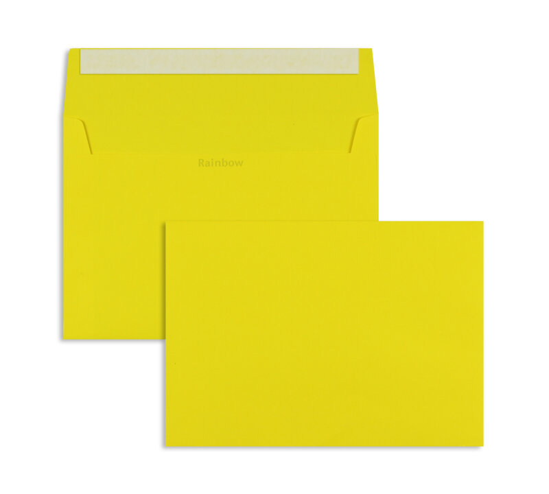 enveloppes colorées jaune (jaune intense) 162 x 229 mm (c5) | 120 g/m² rainbow | sans fenêtre | fermeture adhésive | rabat droit | 250 pièces