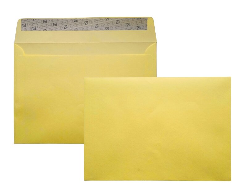 enveloppes colorées jaune soleil 162 x 229 mm (c5) | 120 g/m² colorista | sans fenêtre | fermeture adhésive | rabat droit | 100 pièces