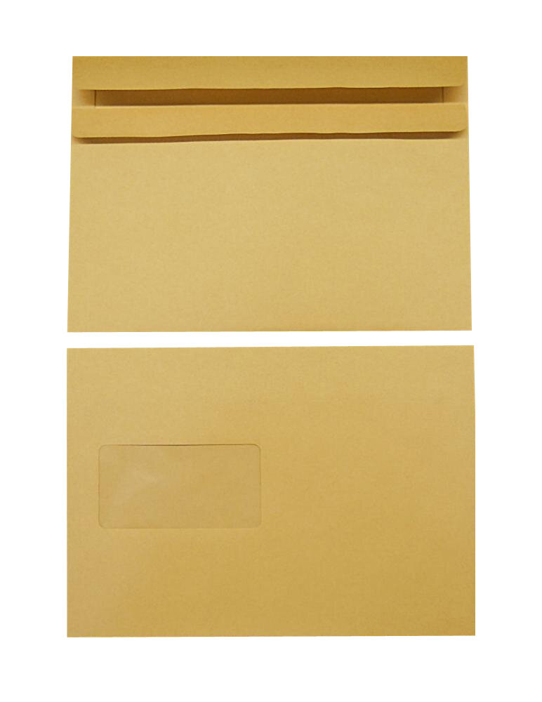 enveloppes colorées marron 162 x 229 mm (c5) | 90 g/m² natron | avec fenêtre | fermeture autocollante | rabat droit | 500 pièces