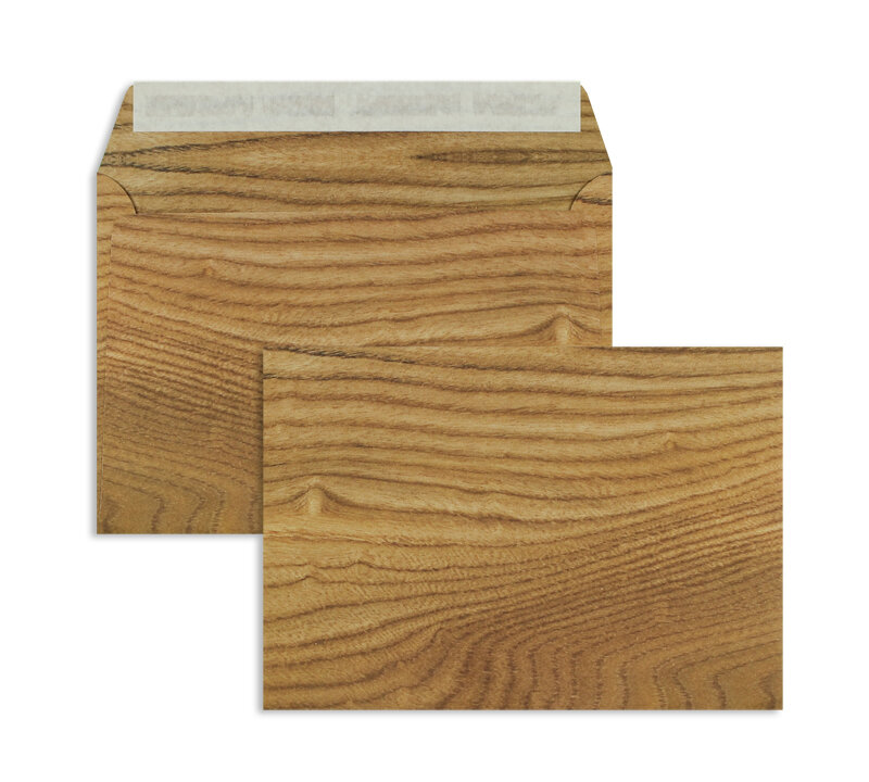 enveloppes colorées marron (chêne rustique-motif) 162 x 229 mm (c5) | 135 g/m² offset | sans fenêtre | fermeture adhésive | rabat droit | 125 pièces