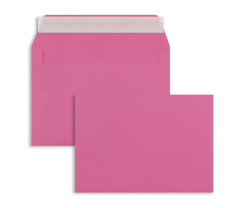 enveloppes colorées rose (rose foncé intense) 162 x 229 mm (c5) | 120 g/m² offset | sans fenêtre | fermeture adhésive | rabat droit | 100 pièces