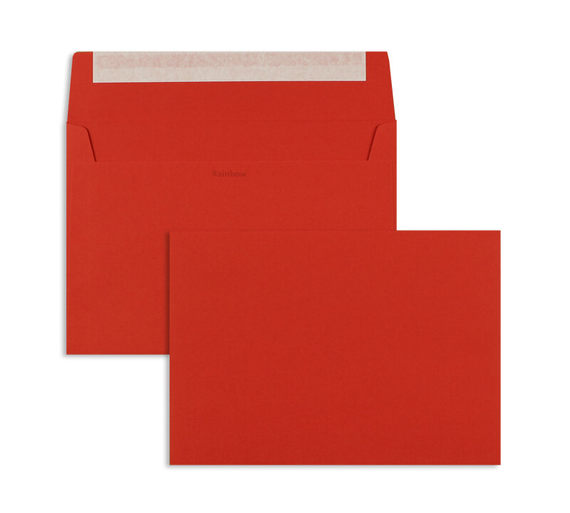 enveloppes colorées rouge (rouge intense) 162 x 229 mm (c5) | 120 g/m² joly | sans fenêtre | fermeture adhésive | rabat droit | 250 pièces