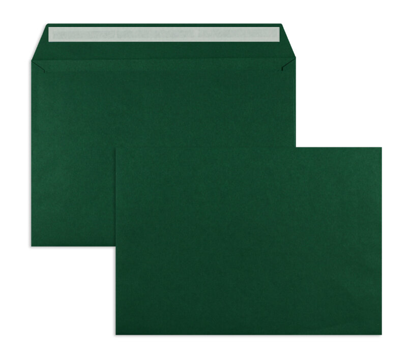 enveloppes colorées vert (vert royal) 162 x 229 mm (c5) | 120 g/m² offset | sans fenêtre | fermeture adhésive | rabat droit | 100 pièces
