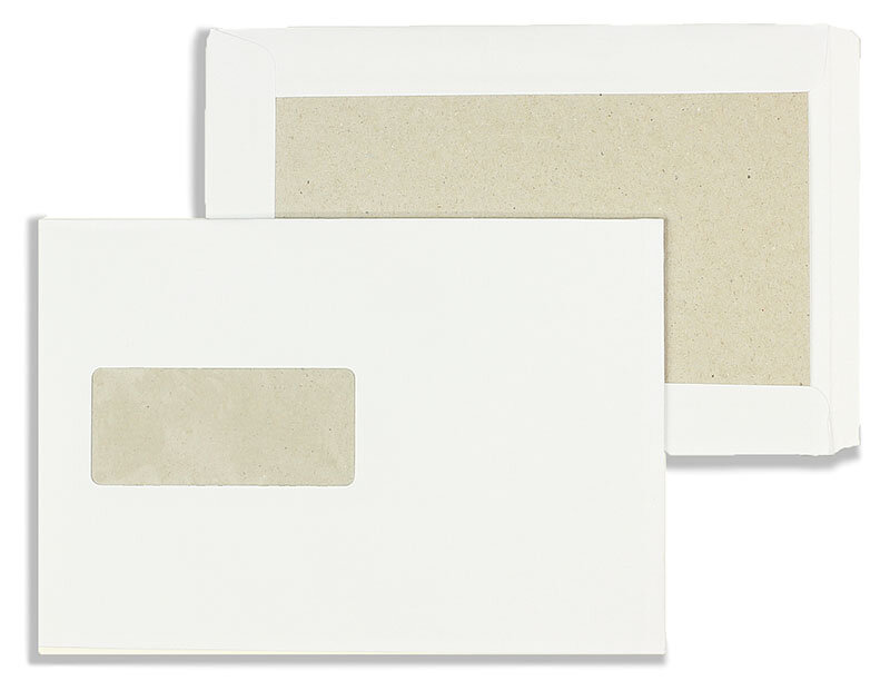 enveloppes dos cartonné blanc 162 x 229 mm (c5) | 120 g/m² offset | avec fenêtre | fermeture adhésive | rabat droit | 125 pièces