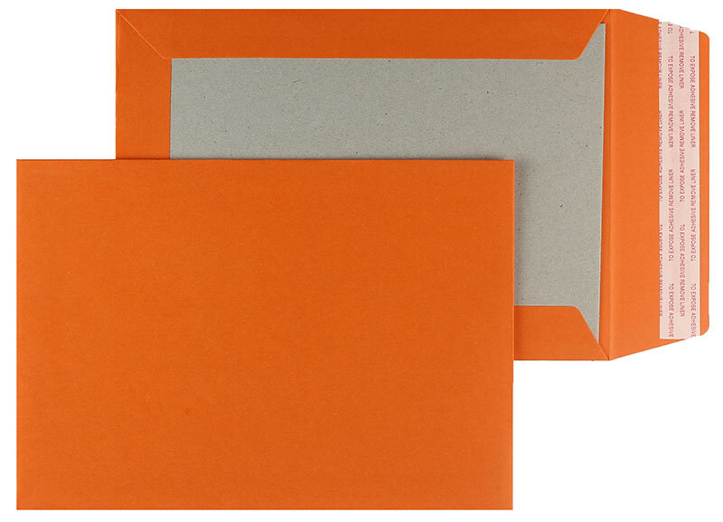 enveloppes dos cartonné colorées orange 162 x 229 mm (c5) | 110 g/m² offset | sans fenêtre | fermeture adhésive | rabat droit | 100 pièces