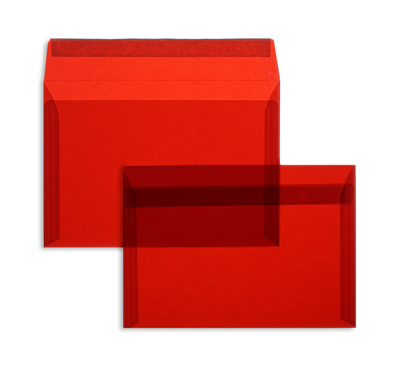Enveloppes transparentes Rouge (Transparent rouge intense) 162 x 229 mm (C5)
