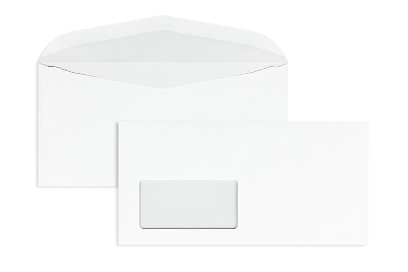 enveloppe de mise sous pli blanc 114 x 229 mm (c6/5) | 120 g/m² offset | avec fenêtre | fermeture gommée | rabat arrondi | 500 pièces