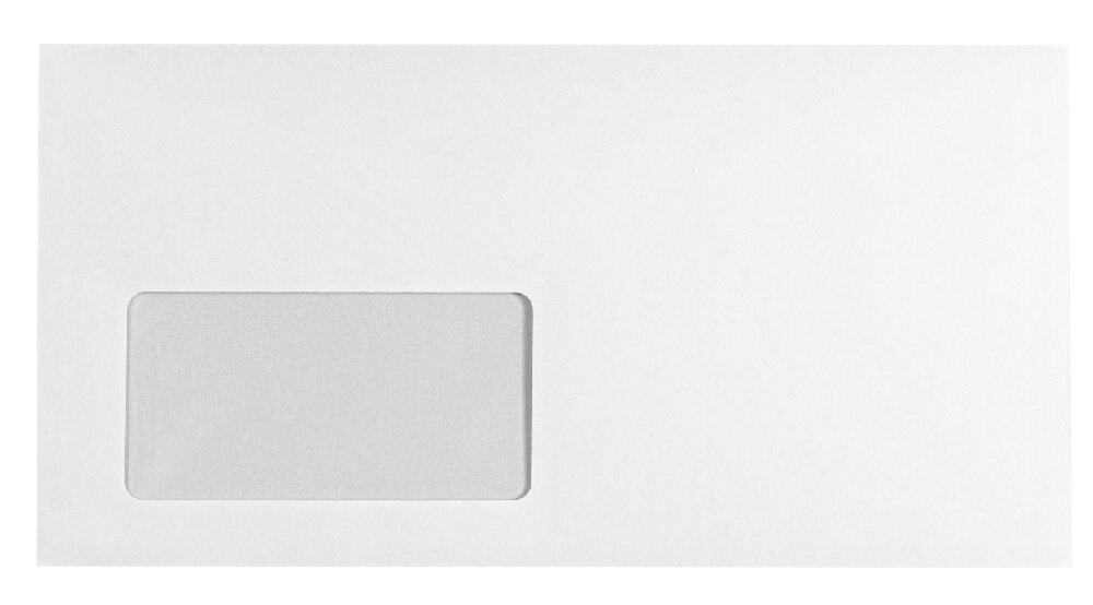enveloppe de mise sous pli blanc 114 x 229 mm (c6/5) | 75 g/qm offset | avec fenêtre | fermeture gommée | 1000 pièces