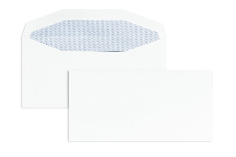 enveloppe de mise sous pli blanc 114 x 229 mm (c6/5) | 90 g/m² offset | sans fenêtre | fermeture gommée | rabat trapézoïdal | 1000 pièces