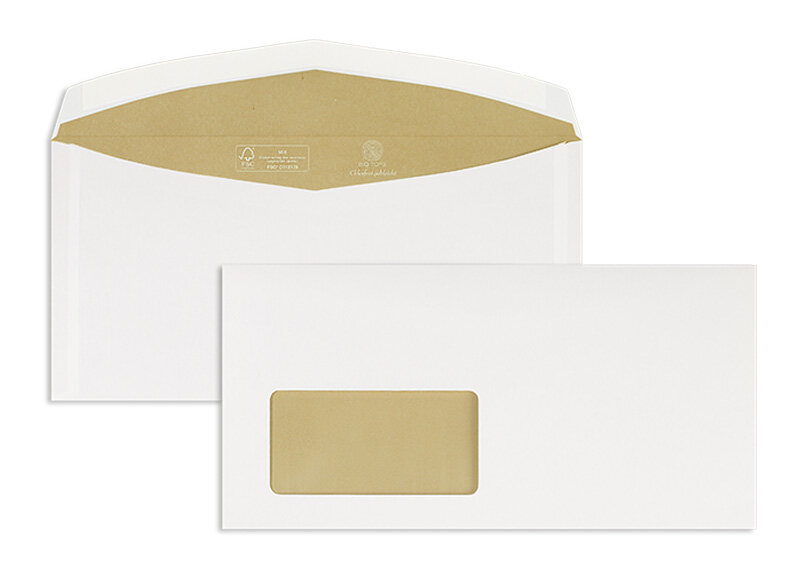enveloppe de mise sous pli colorées crème 114 x 229 mm (c6/5) | 90 g/m² biotop 3 | avec fenêtre | fermeture gommée | rabat arrondi | 1000 pièces