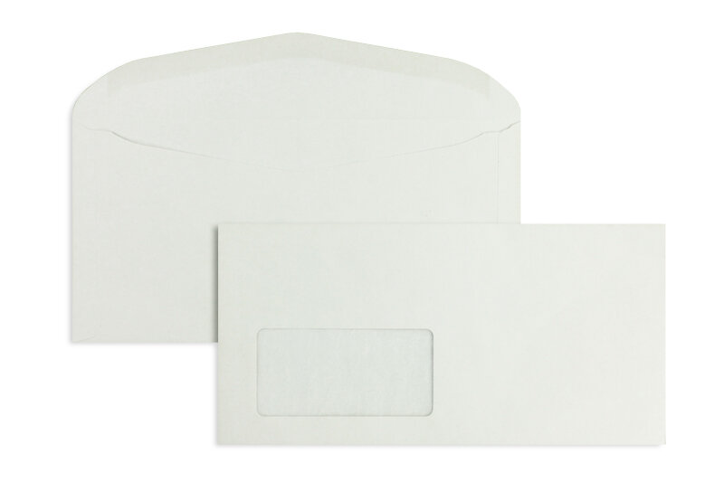 enveloppe de mise sous pli colorées gris 114 x 229 mm (c6/5) | 75 g/m² recycling | avec fenêtre | fermeture gommée | rabat arrondi | 1000 pièces