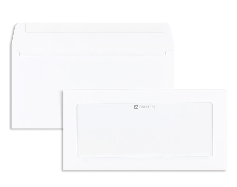 enveloppes avec fenêtre publicitaire blanc 114 x 229 mm (c6/5) | 100 g/m² offset | avec fenêtre | fermeture adhésive | rabat droit | 500 pièces