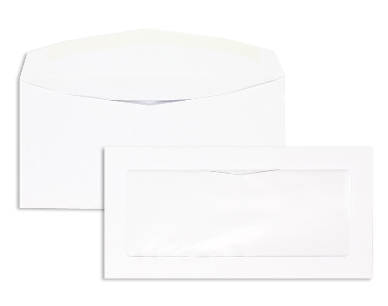 enveloppes avec fenêtre publicitaire blanc 114 x 229 mm (c6/5) | 100 g/m² offset | avec fenêtre | fermeture gommée | rabat arrondi | 500 pièces