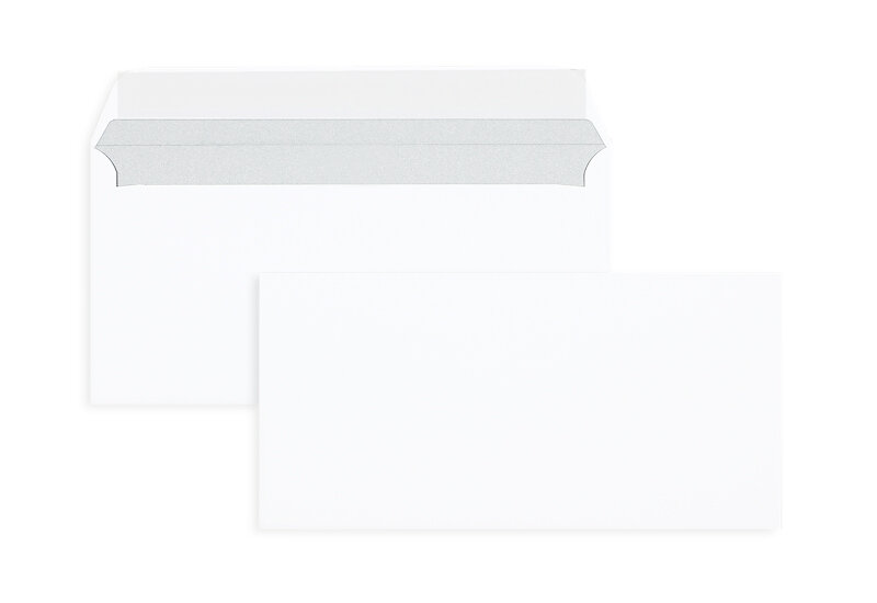 enveloppes blanc 114 x 229 mm (c6/5) | 100 g/m² offset | sans fenêtre | fermeture adhésive | rabat droit | 500 pièces