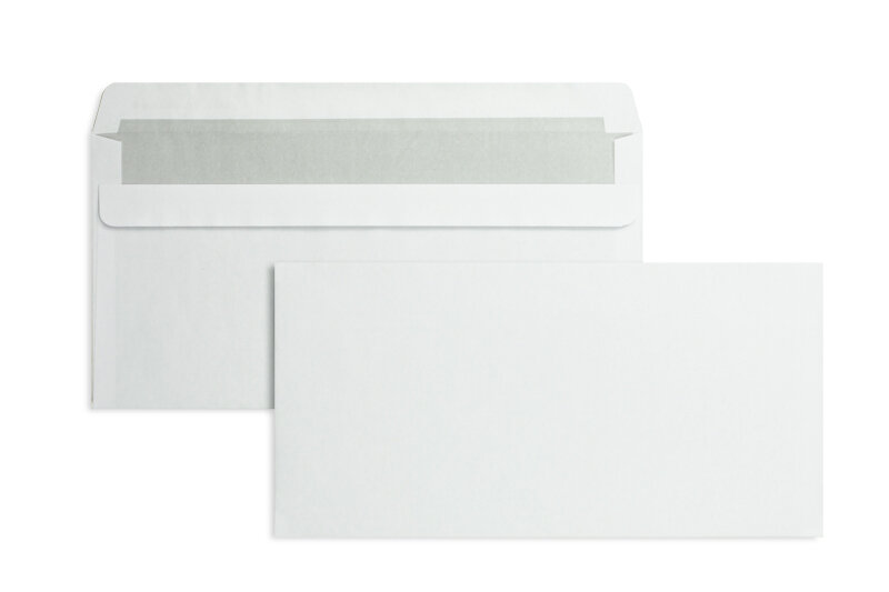 enveloppes blanc 114 x 229 mm (c6/5) | 75 g/m² offset | sans fenêtre | fermeture autocollante | rabat droit | 1000 pièces