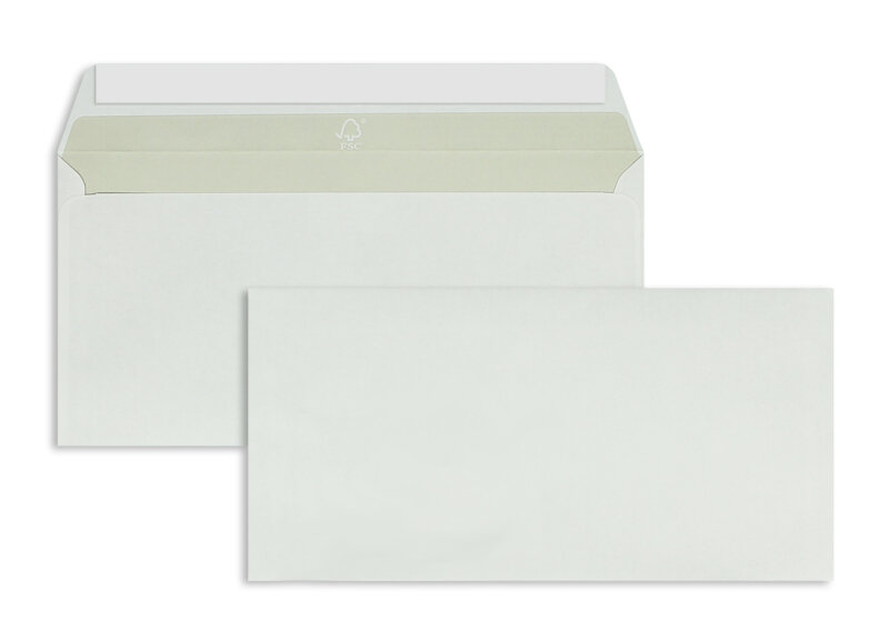 enveloppes blanc (blanc fin) 114 x 229 mm (c6/5) | 100 g/m² fine´s®nature | sans fenêtre | fermeture adhésive | rabat droit | 500 pièces
