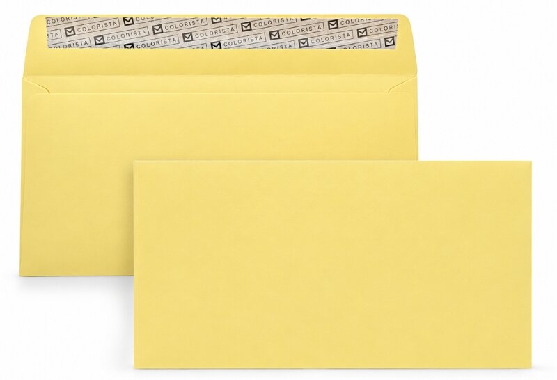 enveloppes colorées crème (crème jaunâtre) 114 x 229 mm (c6/5) | 130 g/qm colorista | sans fenêtre | fermeture adhésive | rabat droit | 100 pièces