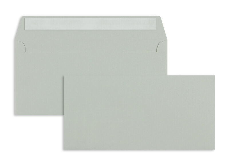 enveloppes colorées gris 114 x 229 mm (c6/5) | 120 g/m² offset | sans fenêtre | fermeture adhésive | rabat droit | 100 pièces
