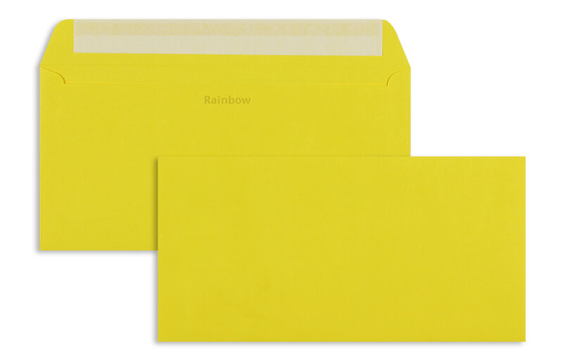 enveloppes colorées jaune (jaune intense) 114 x 229 mm (c6/5) | 80 g/m² rainbow | sans fenêtre | fermeture adhésive | rabat droit | 250 pièces