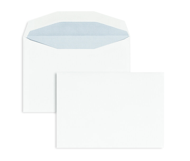 enveloppe de mise sous pli blanc 114 x 162 mm (c6) | 90 g/m² offset | sans fenêtre | fermeture gommée | rabat trapézoïdal | 1000 pièces