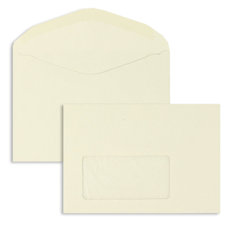 enveloppe de mise sous pli colorées gris 114 x 162 mm (c6) | 75 g/m² recycling | avec fenêtre | fermeture gommée | rabat arrondi | 1000 pièces
