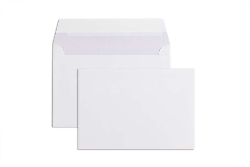 enveloppes blanc 114 x 162 mm (c6) | 100 g/m² offset | sans fenêtre | fermeture adhésive | rabat droit | 500 pièces