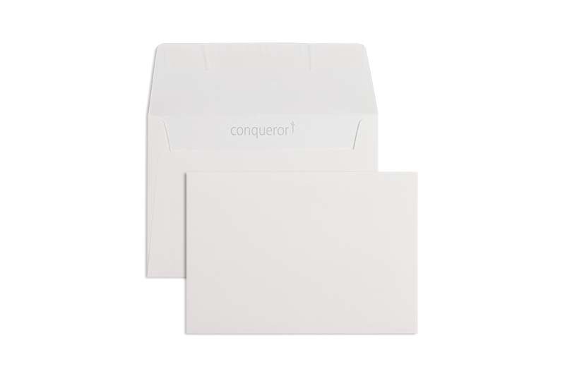 enveloppes blanc 114 x 162 mm (c6) | 120 g/m² conqueror texture | sans fenêtre | fermeture adhésive | rabat droit | 500 pièces