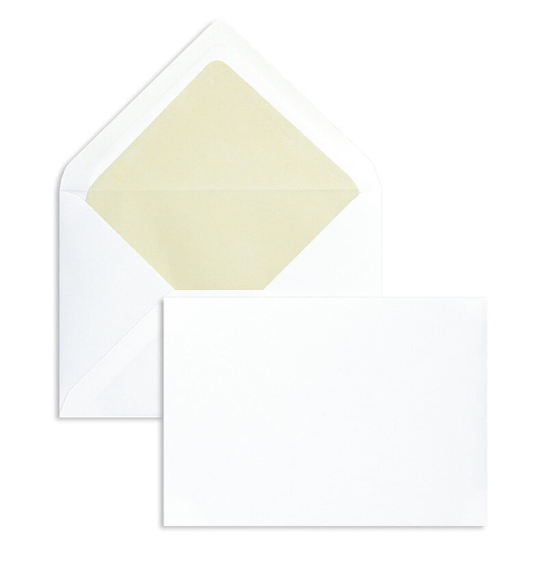 enveloppes blanc 114 x 162 mm (c6) | 135 g/m² velin | sans fenêtre | fermeture gommée | rabat pointu | 100 pièces