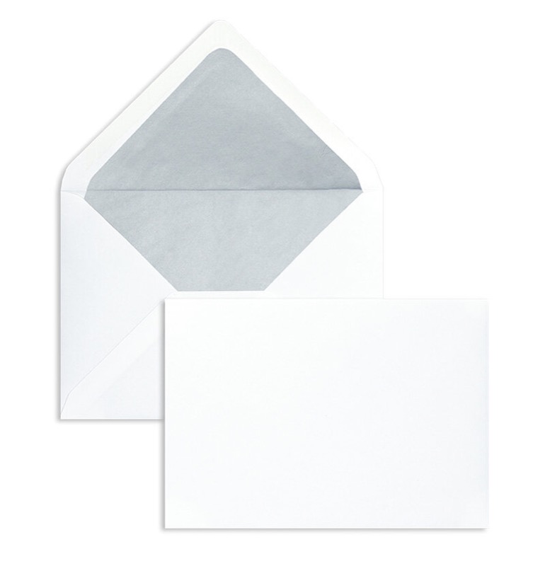 enveloppes blanc 114 x 162 mm (c6) | 135 g/m² velin | sans fenêtre | fermeture gommée | rabat pointu | 100 pièces