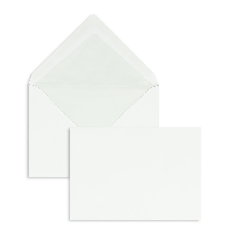 enveloppes blanc 114 x 162 mm (c6) | 80 g/m² offset | sans fenêtre | fermeture gommée | rabat pointu | 500 pièces