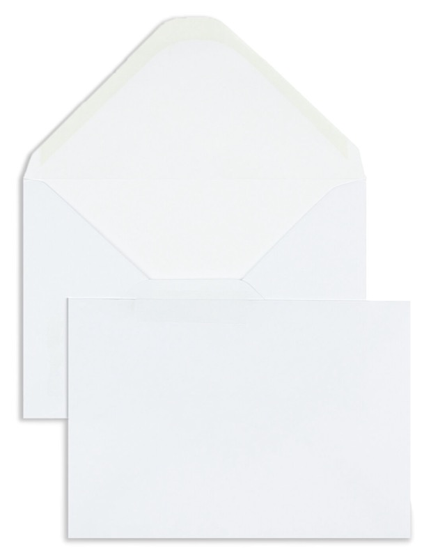 enveloppes blanc 114 x 162 mm (c6) | 90 g/m² offset | sans fenêtre | fermeture gommée | rabat pointu | 1000 pièces