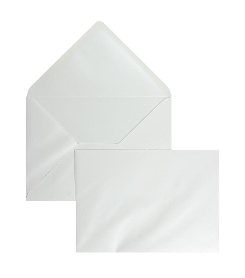 enveloppes blanc (blanc brillant) 114 x 162 mm (c6) | 100 g/m² brillant (paperado) | sans fenêtre | fermeture gommée | rabat pointu | 100 pièces