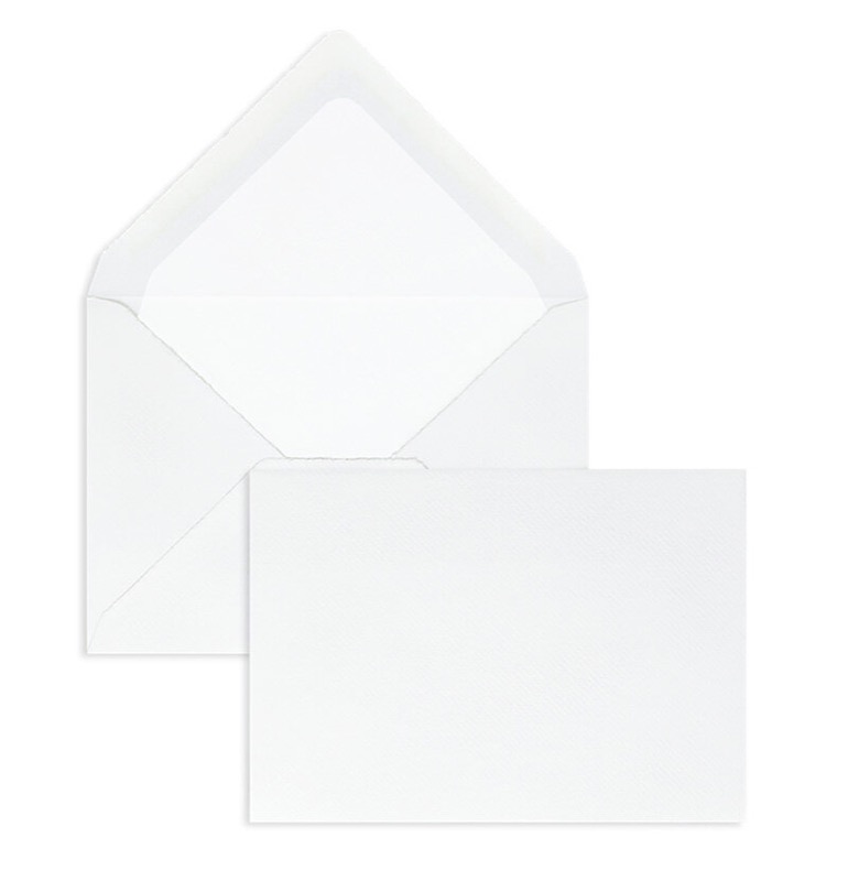 enveloppes blanc (blanc côtelé) 114 x 162 mm (c6) | 100 g/m² bord frangeux | sans fenêtre | fermeture gommée | rabat pointu | 100 pièces