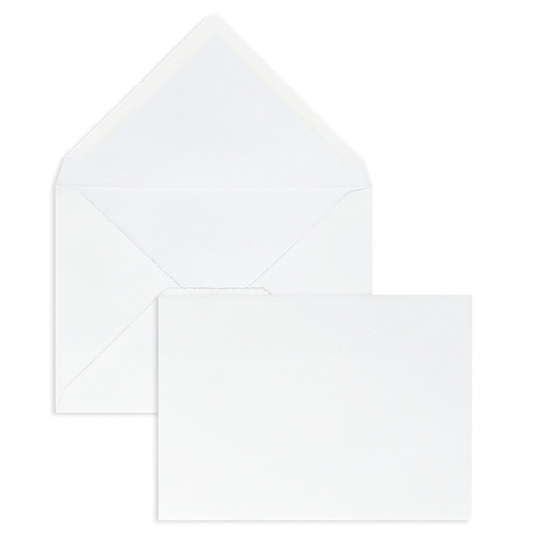 enveloppes blanc (blanc côtelé) 114 x 162 mm (c6) | 100 g/m² bord frangeux | sans fenêtre | fermeture gommée | rabat pointu | 100 pièces
