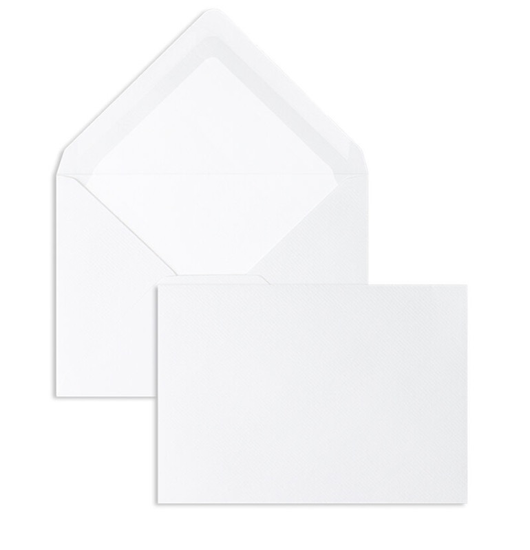 enveloppes blanc (blanc naturel) 114 x 162 mm (c6) | 100 g/m² côtelé | sans fenêtre | fermeture gommée | rabat pointu | 100 pièces