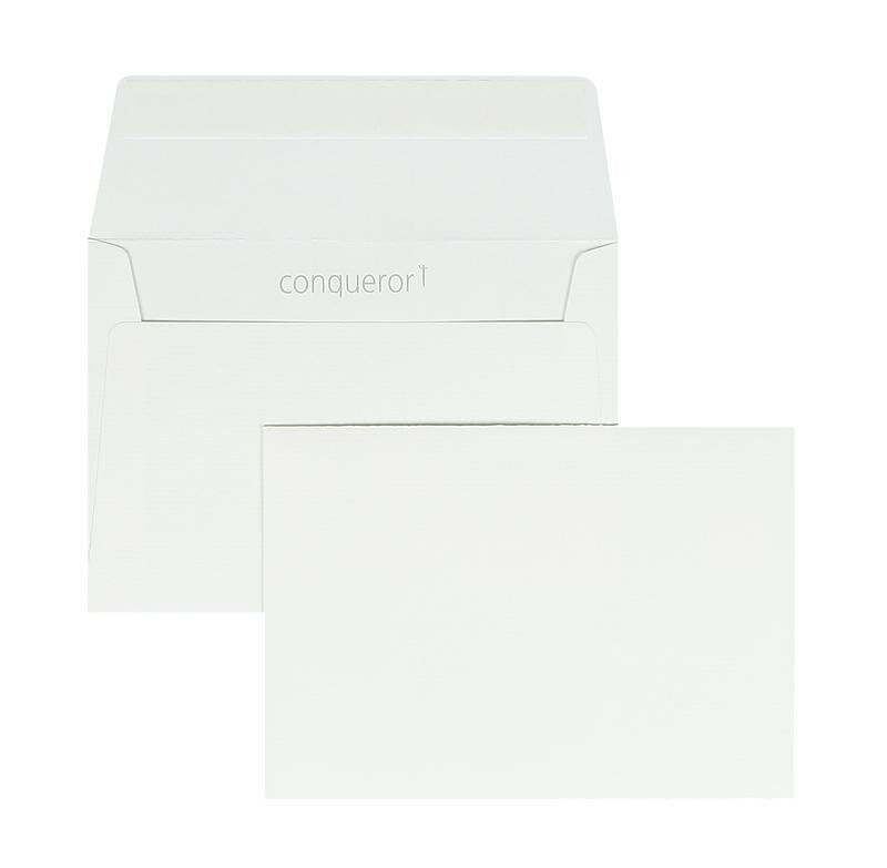 enveloppes blanc (blanc très brillant) 114 x 162 mm (c6) | 120 g/m² conqueror texture | sans fenêtre | fermeture adhésive | rabat droit | 500 pièces