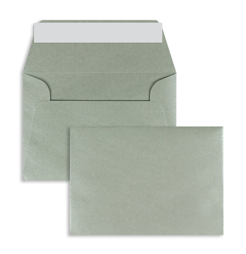 enveloppes colorées argent 114 x 162 mm (c6) | 100 g/m² offset (paperado) | sans fenêtre | fermeture adhésive | rabat droit | 100 pièces
