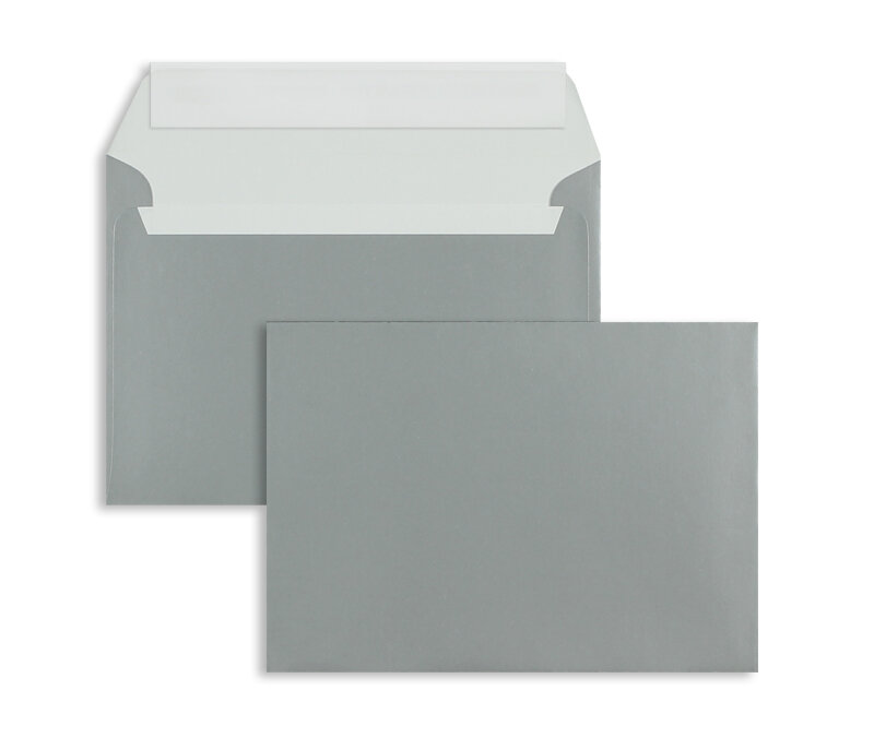 enveloppes colorées argent 114 x 162 mm (c6) | 130 g/m² métallique | sans fenêtre | fermeture adhésive | rabat droit | 100 pièces
