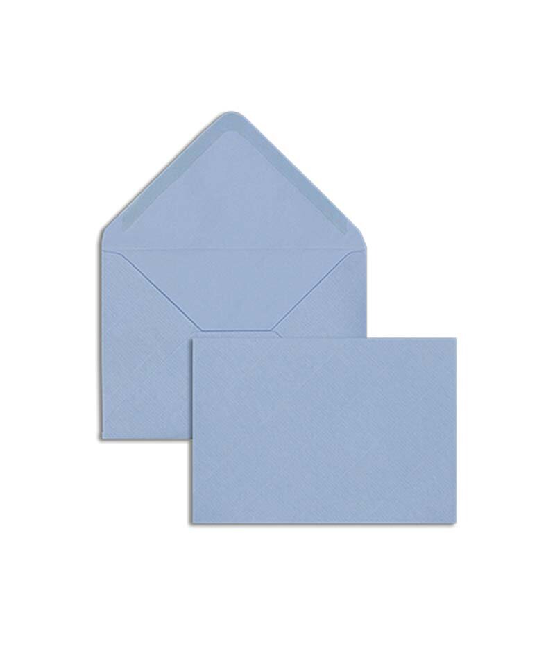 enveloppes colorées bleu 114 x 162 mm (c6) | 135 g/m² côtelé | sans fenêtre | fermeture gommée | rabat pointu | 100 pièces